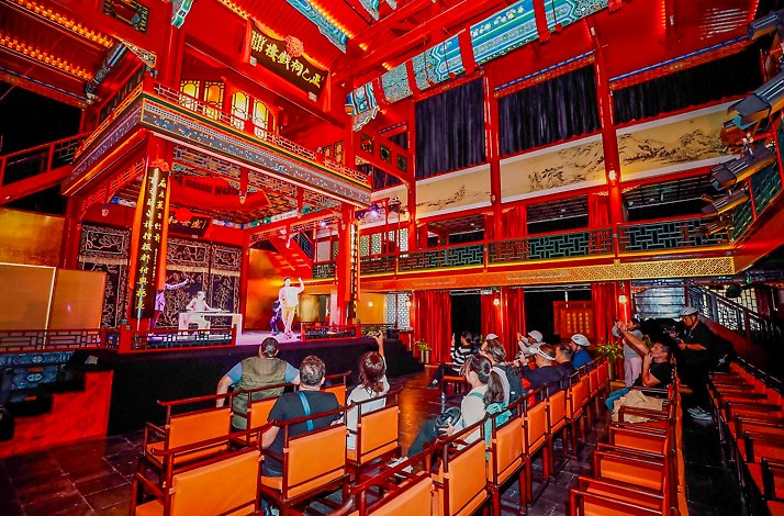 Opera performance at the Zhengyici Peking Opera Theatre in Beijing, China.