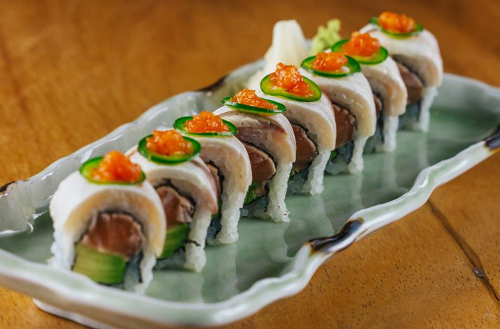 Sushi rolls at 99 Sushi Bar & Restaurant Dubai.