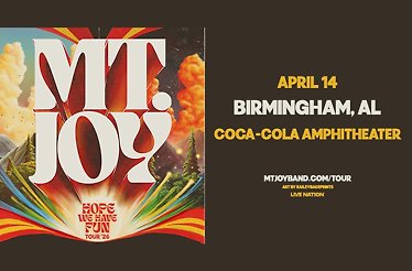 Promotional banner for Mt. Joy.