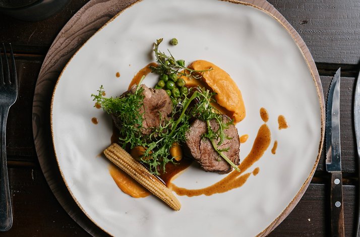 A delicious meal expertly cooked and plated by a dedicated The Sage Experience team.